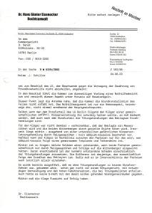 4. 8. 2000 - Nolde vs. Schillok - Schreiben an Kammergericht